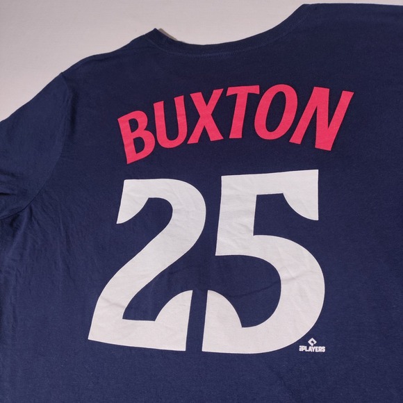 Nike Minnesota Buxton 25 Baseball T Shirt Men's Navy Blue Short Sleeve Sz L - Picture 3 of 9
